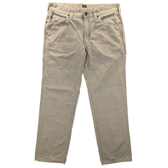 Ridgecut Carpenter Pants 36x34 Men's Straight Leg Tan Canvas Cotton Nylon Blend - Picture 1 of 11